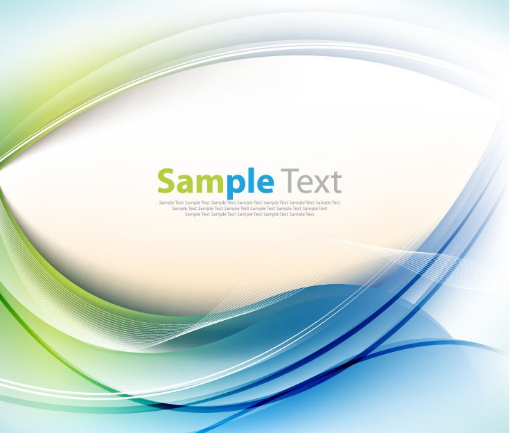 Abstract Background Green Blue Waves Vector Graphic