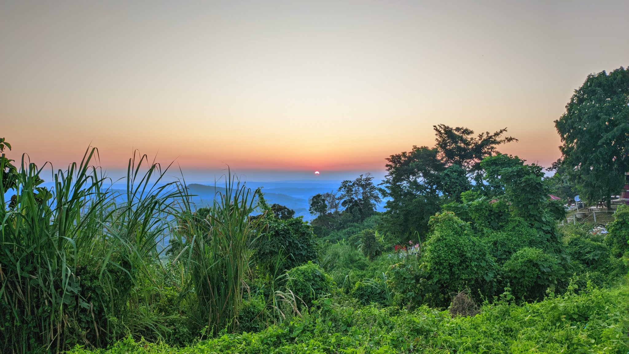 In this photo, the sunset view can be found from the hill point.