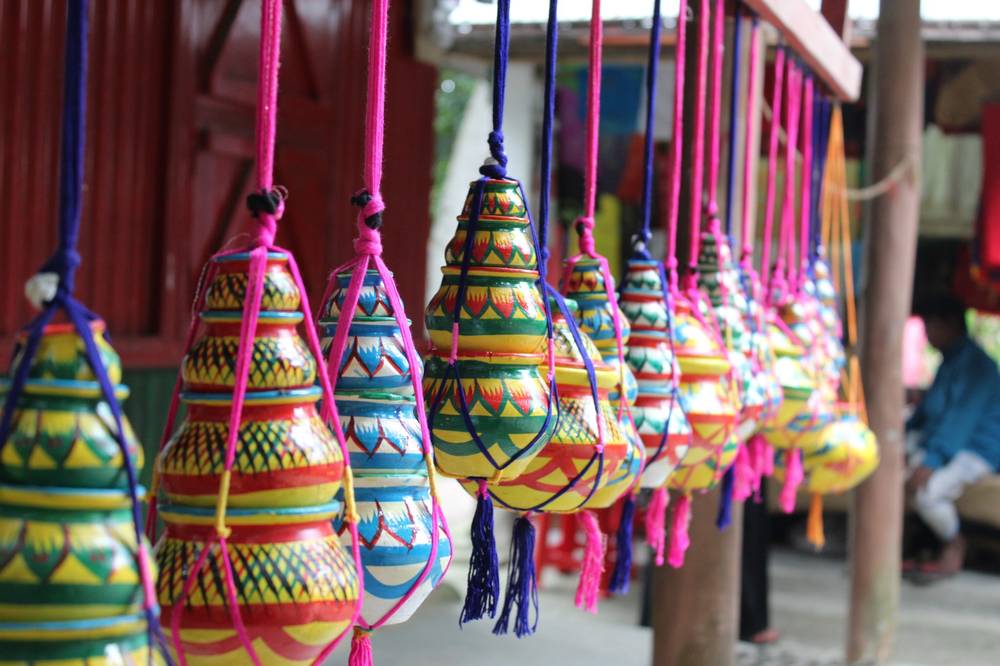 Colorful hanging jars
