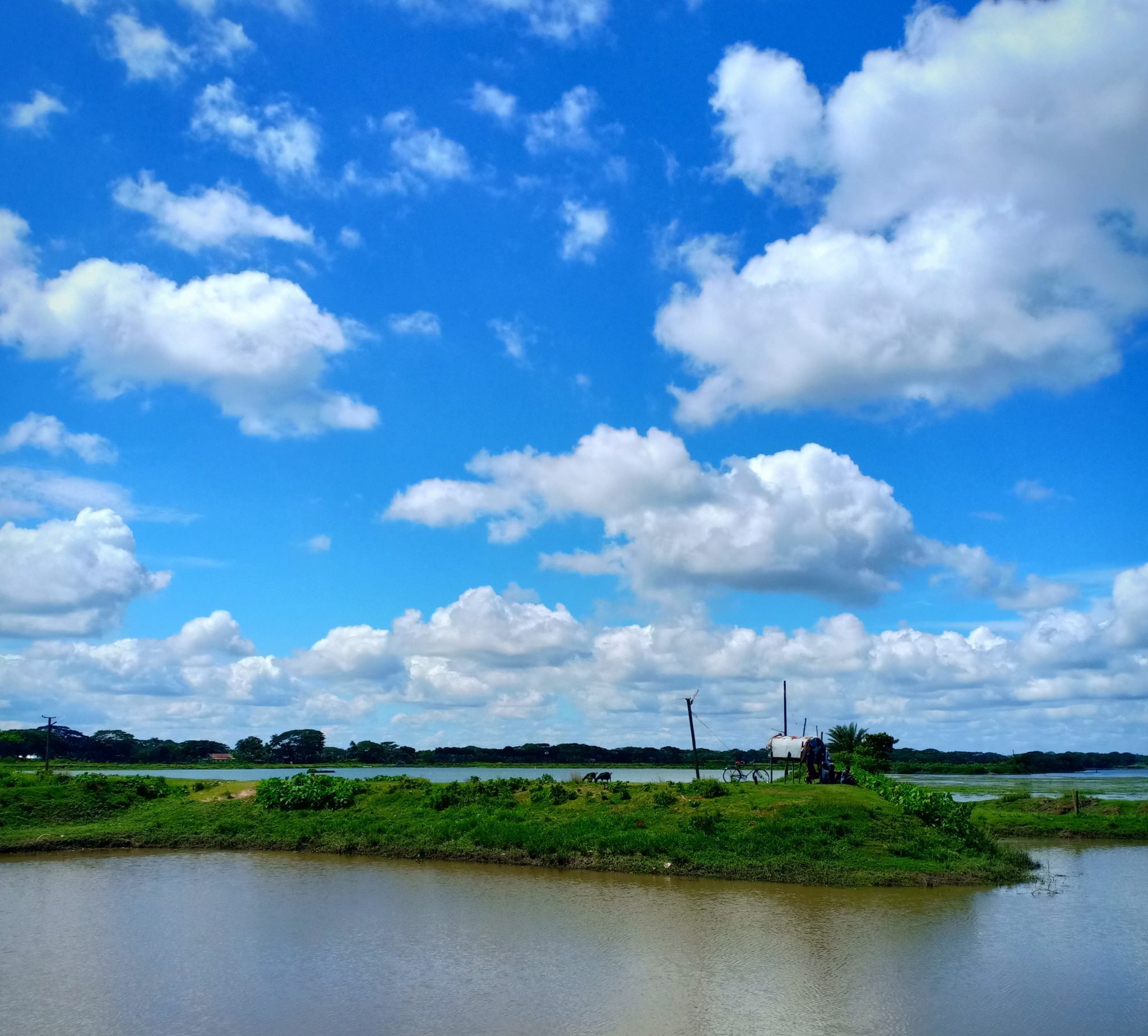 Fishery cloudy sky