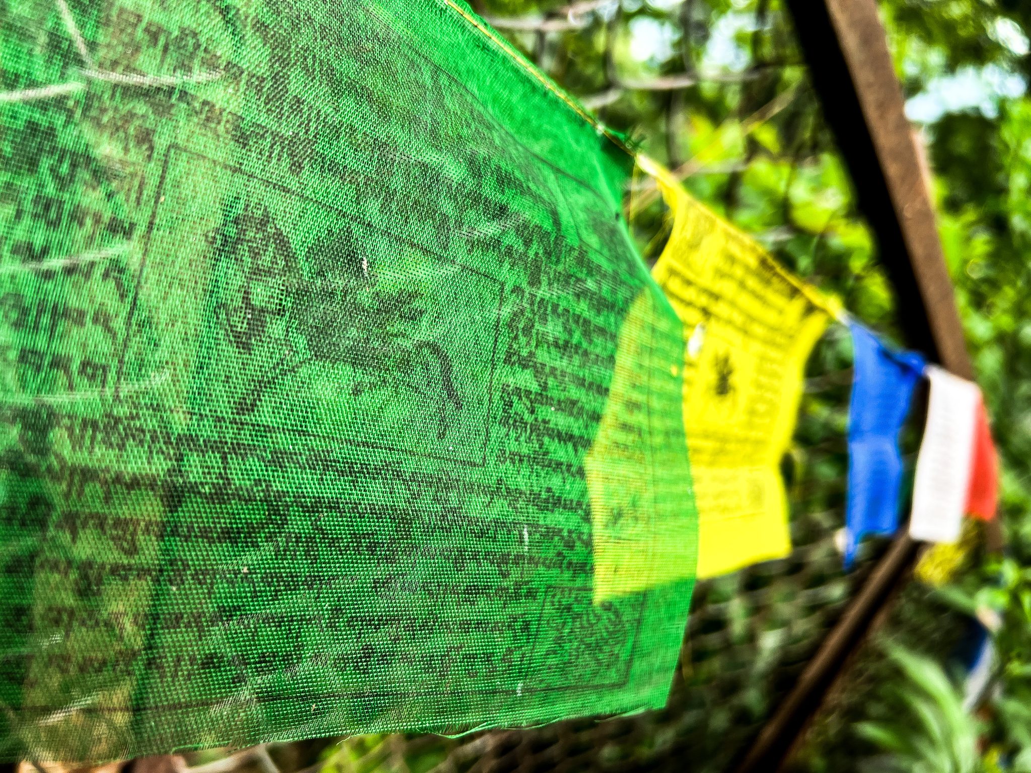 Vibrant Buddhist prayer flags