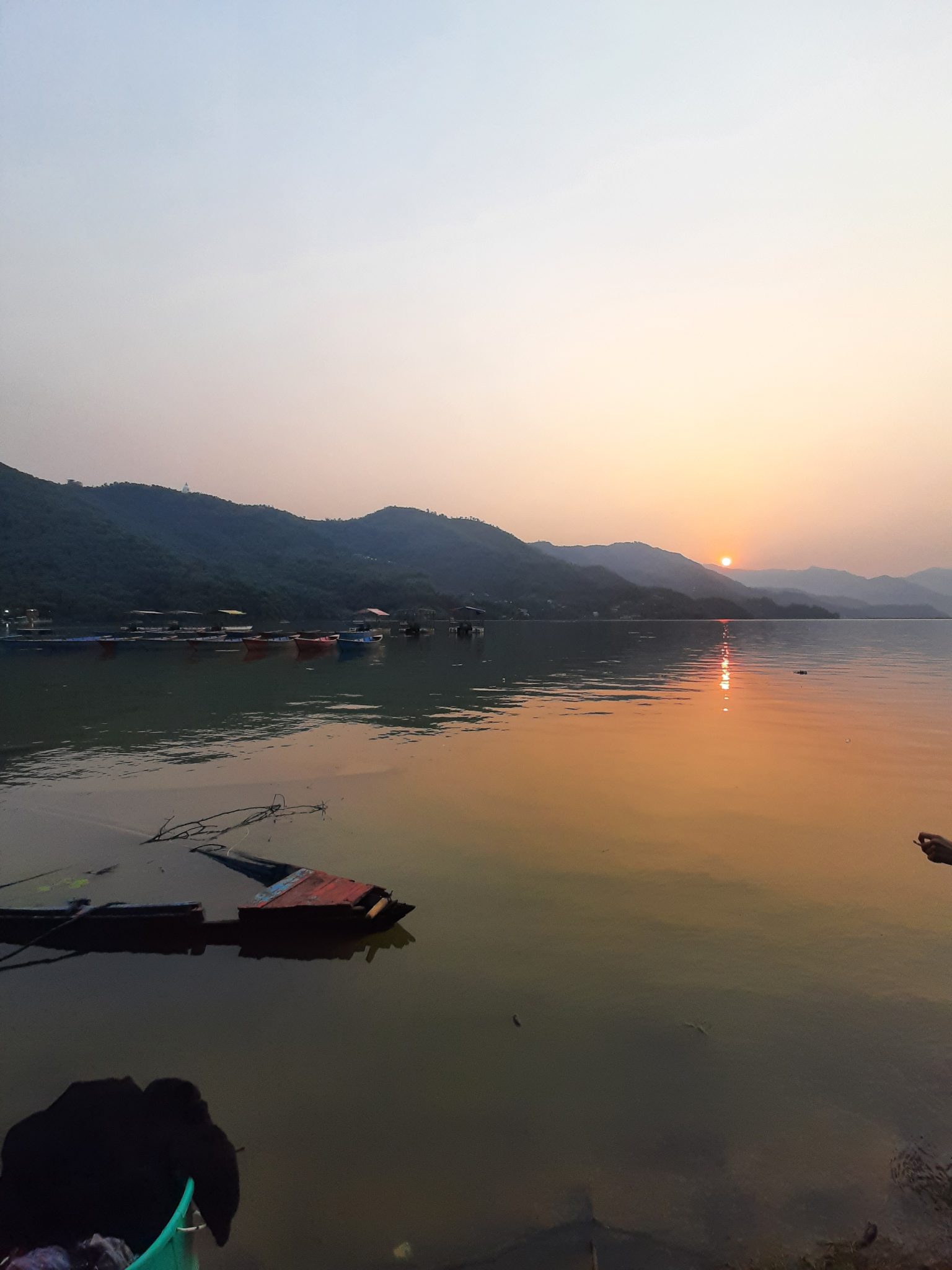 Sunset View Of Fewa Lake