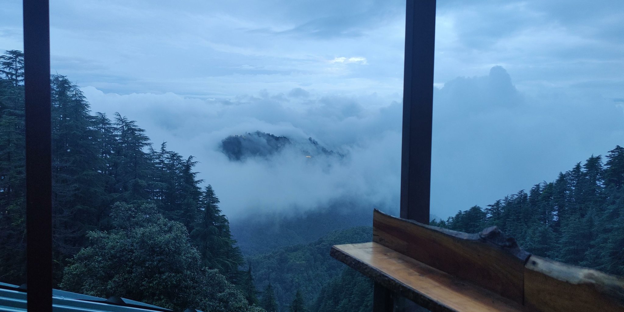 Clouds over mountain, view of mountain