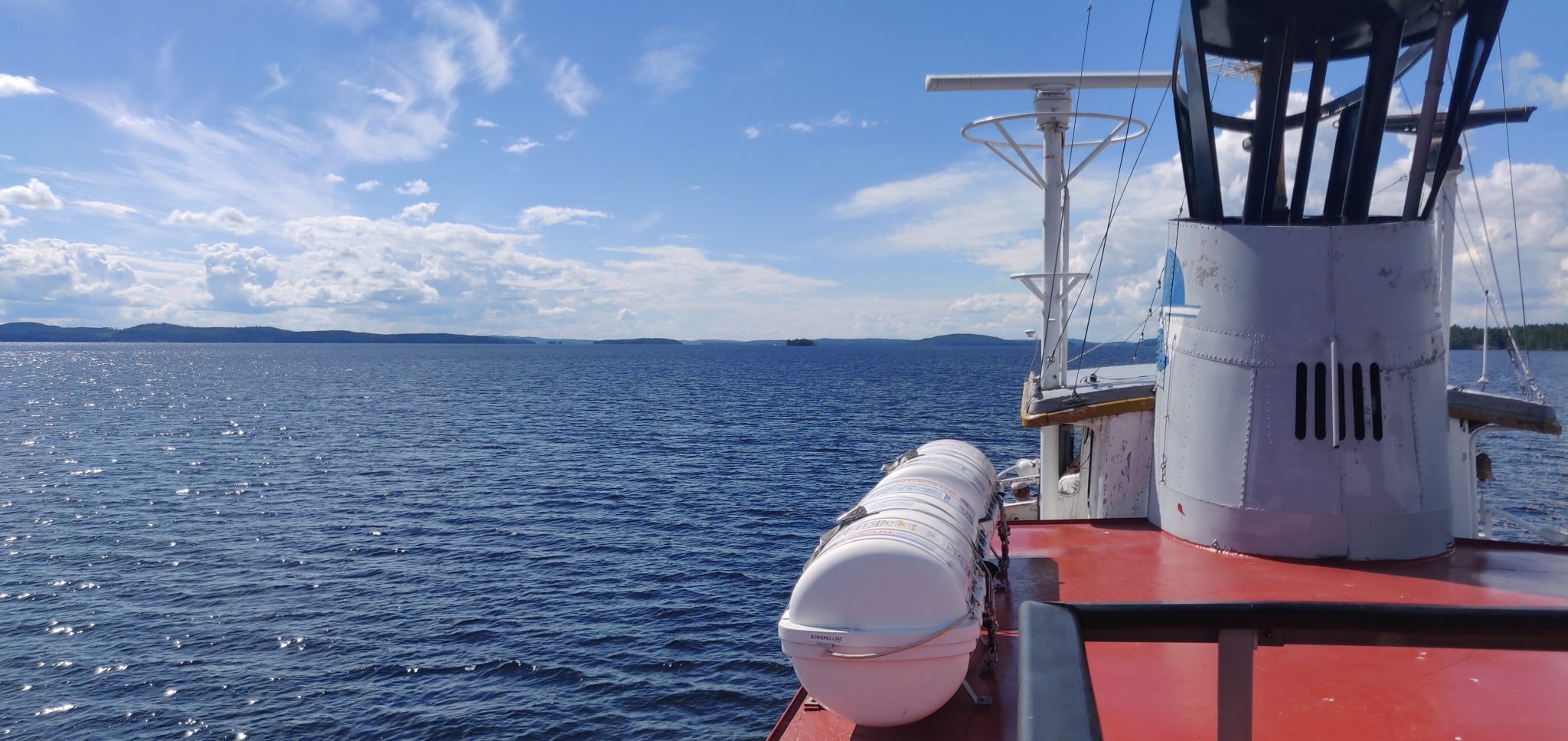 View of Lake Päijänne with ship