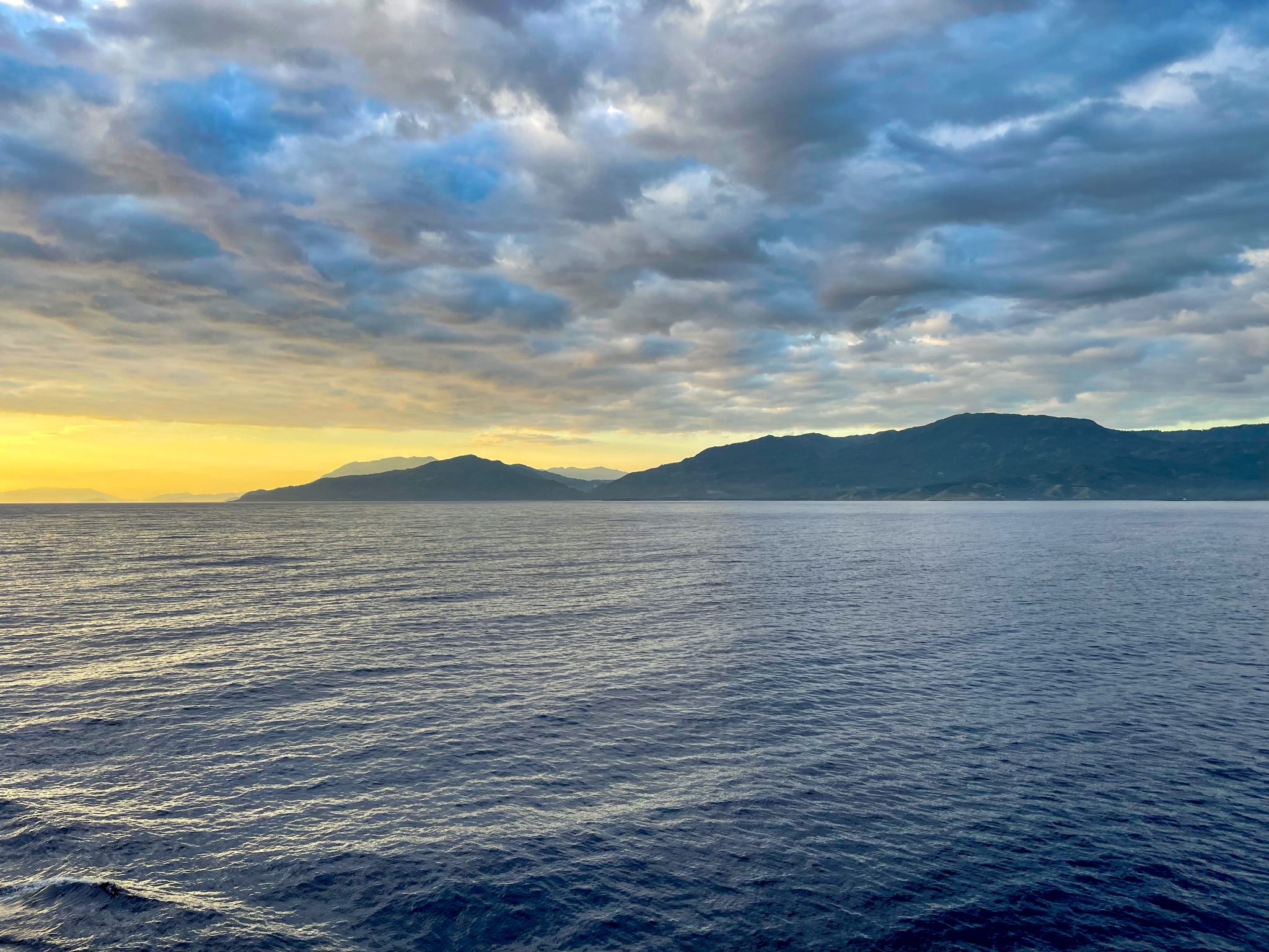 Sunrise early morning over Haiti's mountains