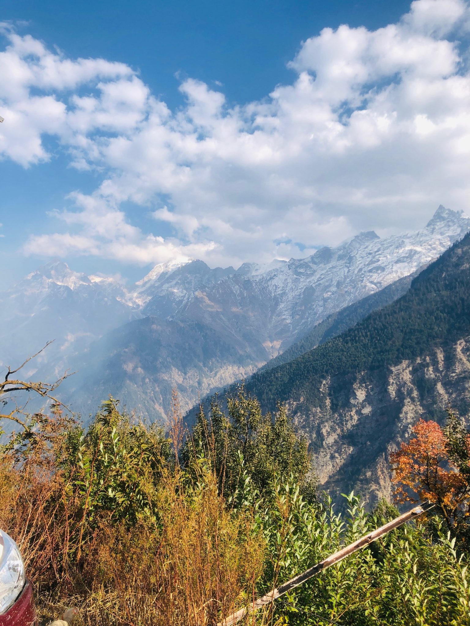 View of the Himalayas from the Rogi Village