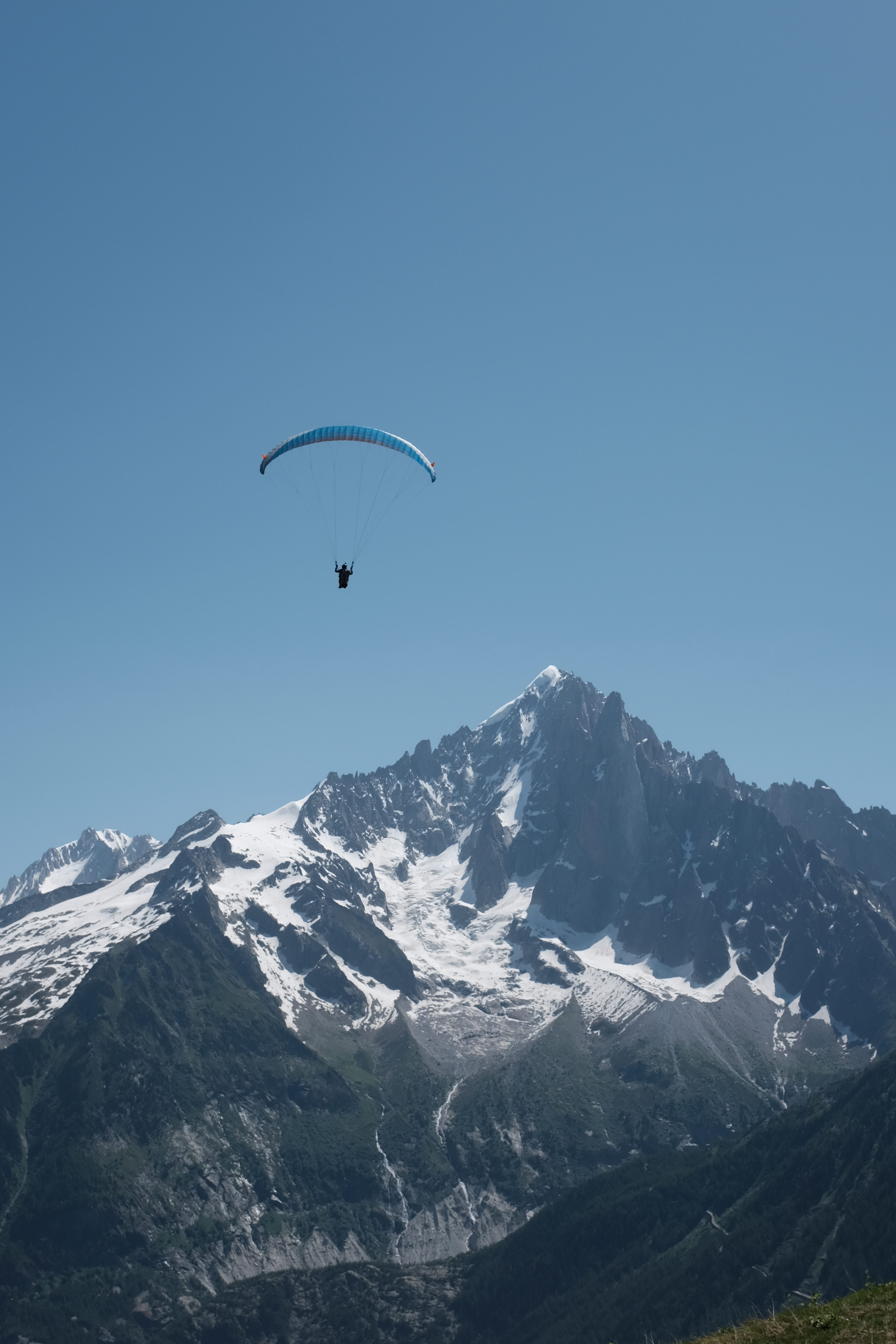 Paragliding over mountains