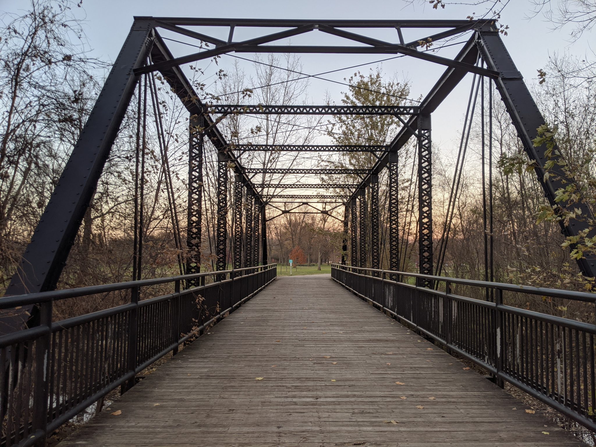 Wooden walking bridge