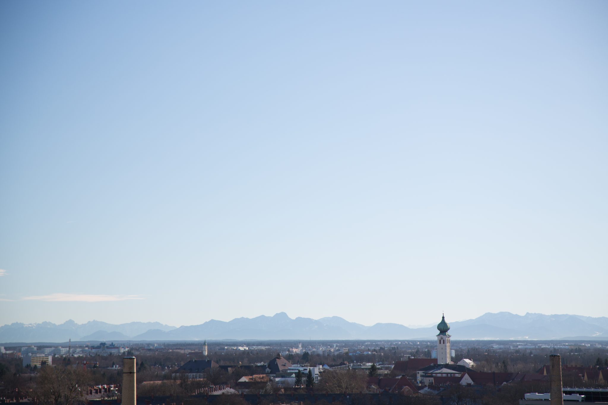 The Alps as seen from Munich East station.