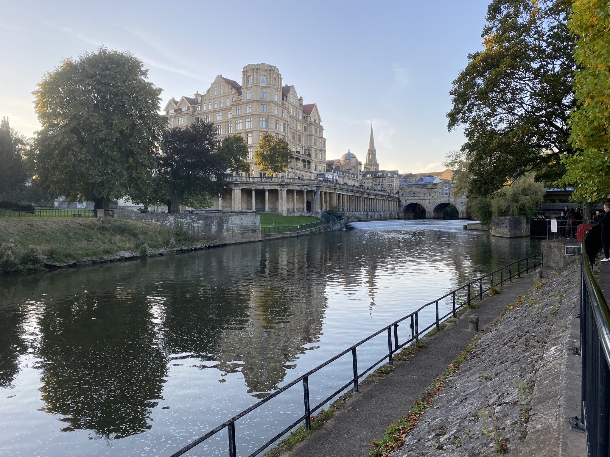 View of Pulteney Weir, Bath, England