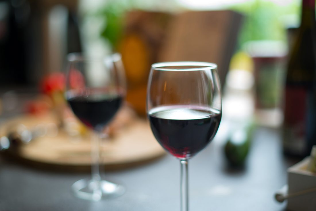 Wine Glasses at Dinner