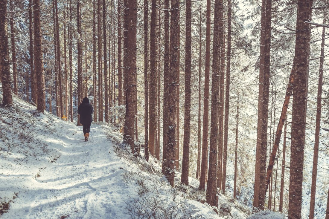Woman Walking in Winter
