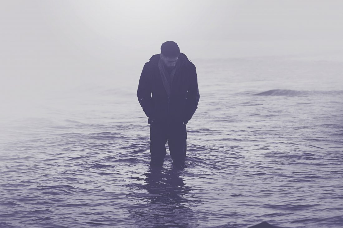 Man in Ocean Water