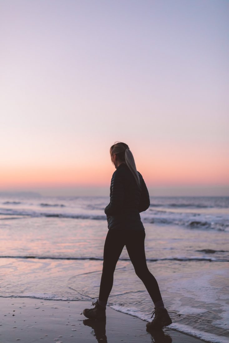 Female Walking on Beach