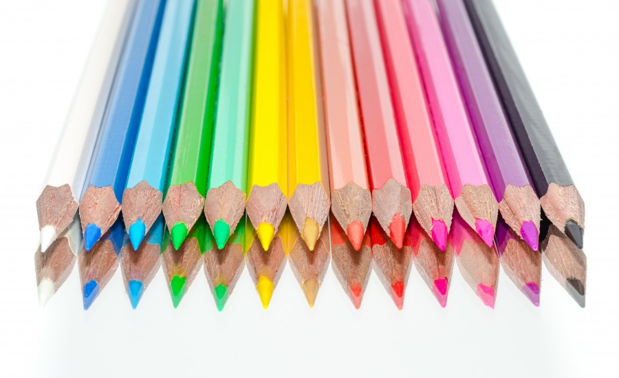 Pencils in a row