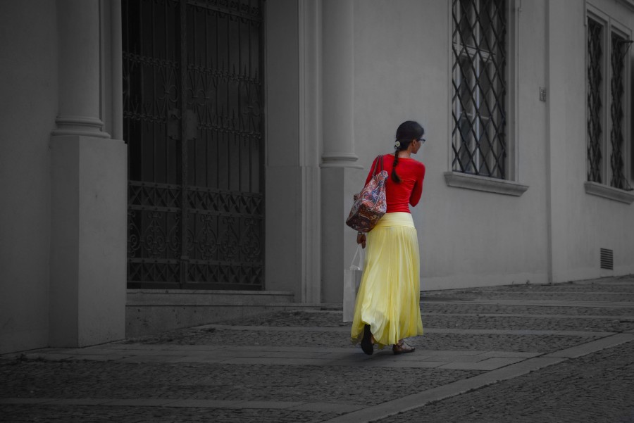 Woman in red