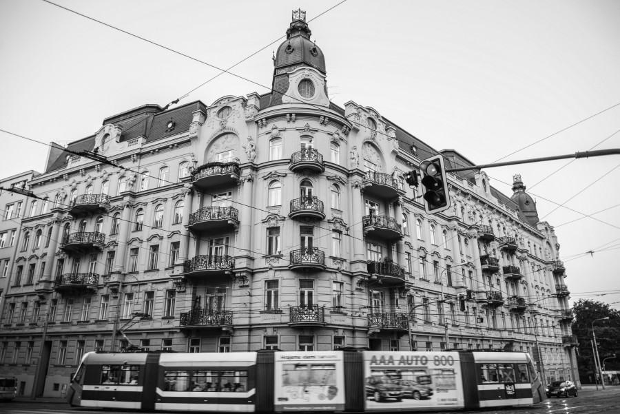 Tram passing by
