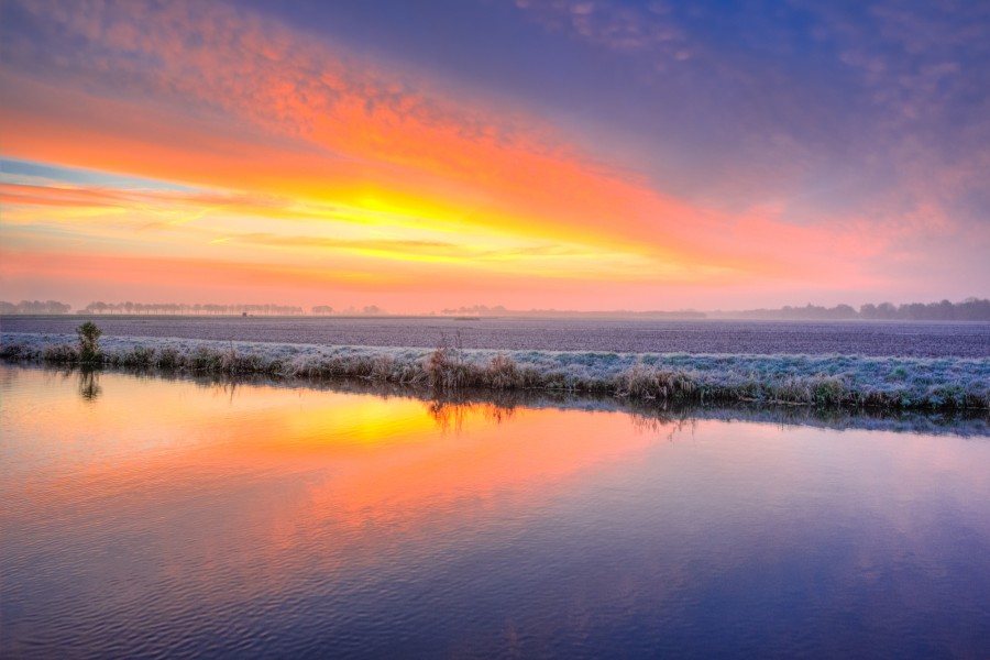 Sunrise in the winter
