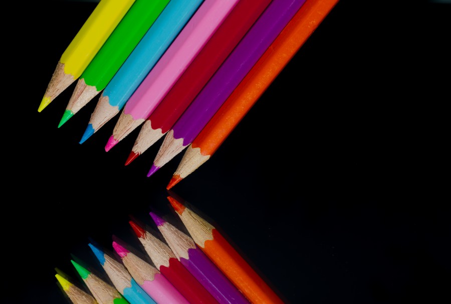 Pencils on a black backgorund