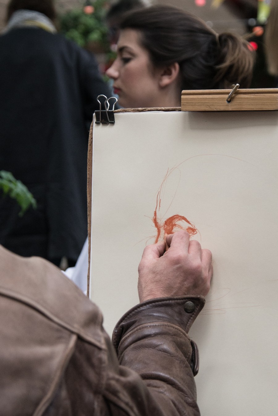 Street artist in action