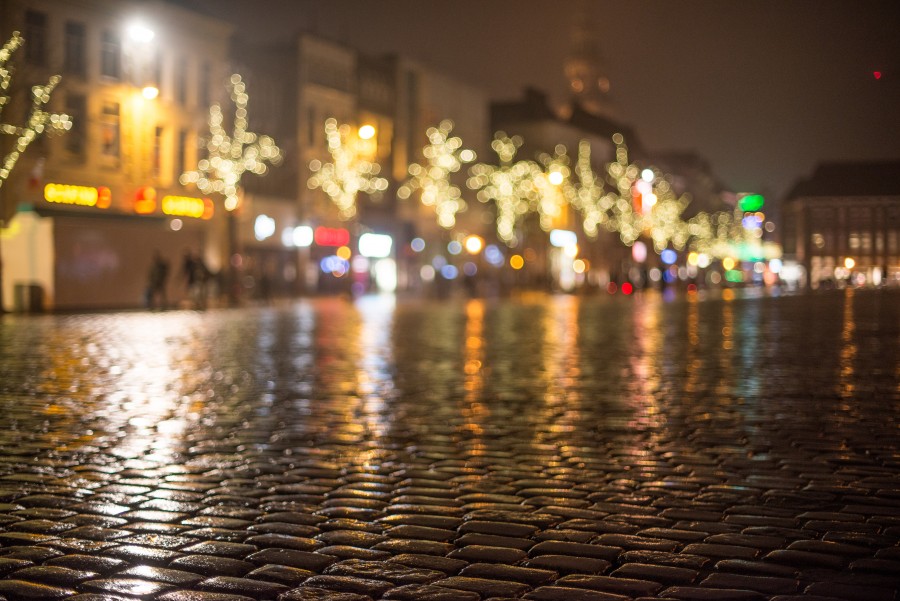 City covered in lights