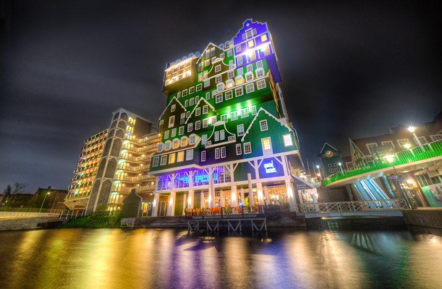 Zaandam downtown at night
