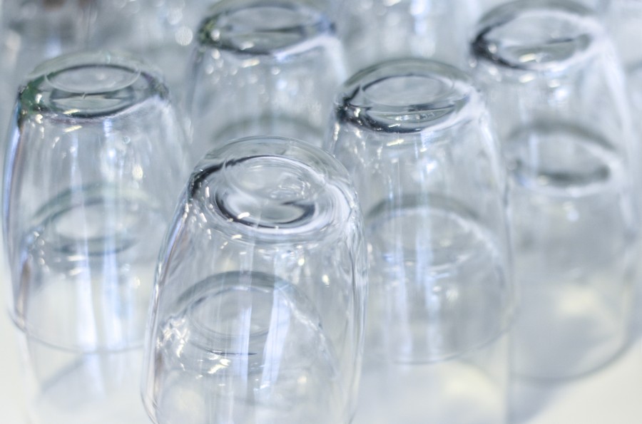 Stacked juice glasses