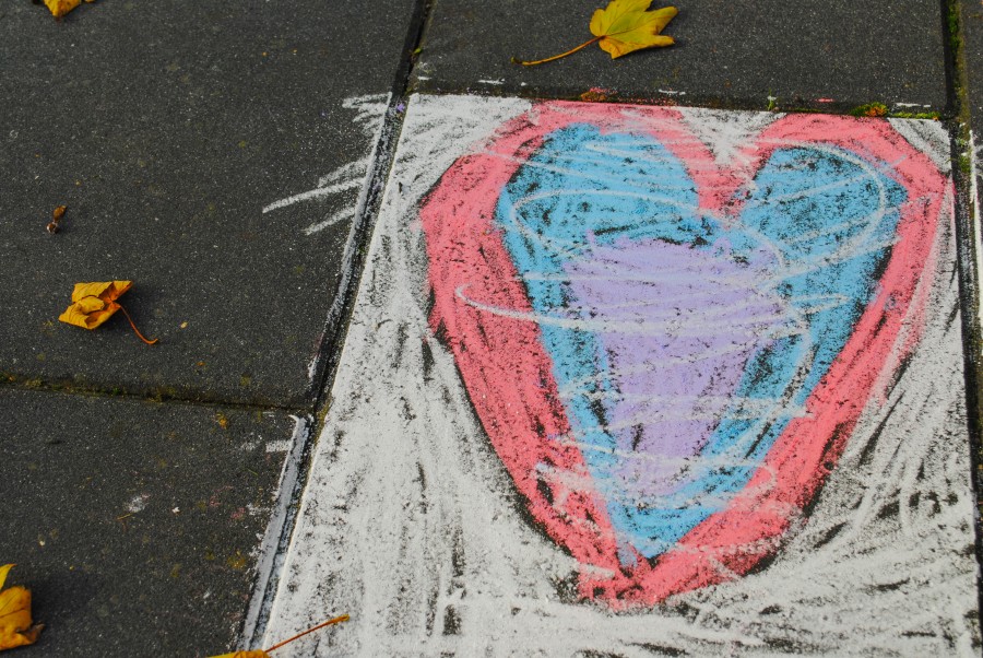 Heart from crayon