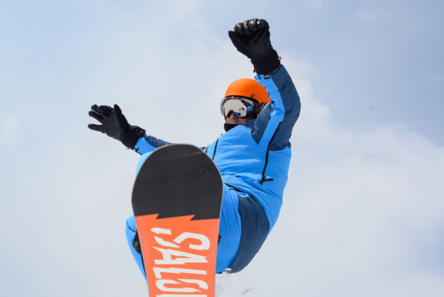 Snowboarder jump