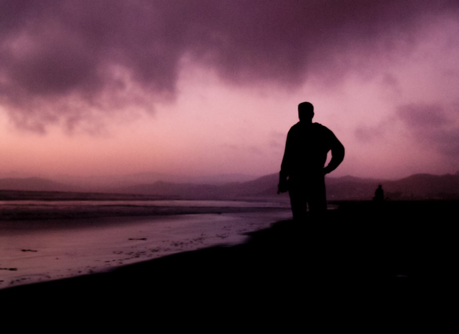 man at sunset