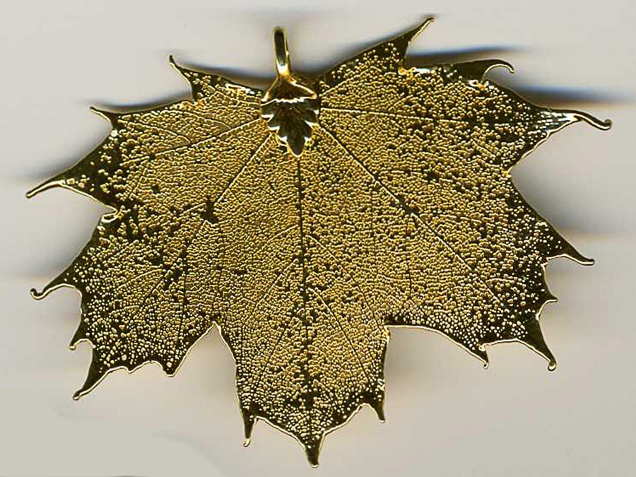 gold-coated maple leaf