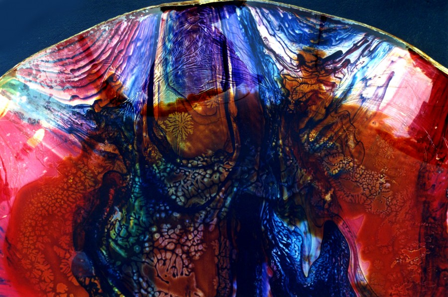 red and blue glass texture