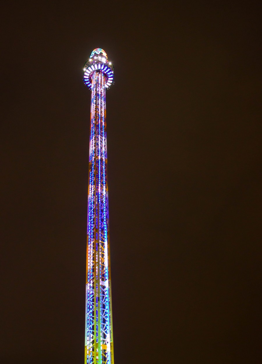 Blue neon tower london