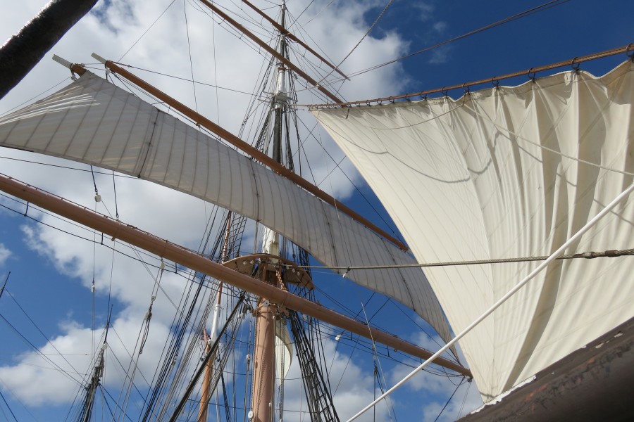 ship sails closeup