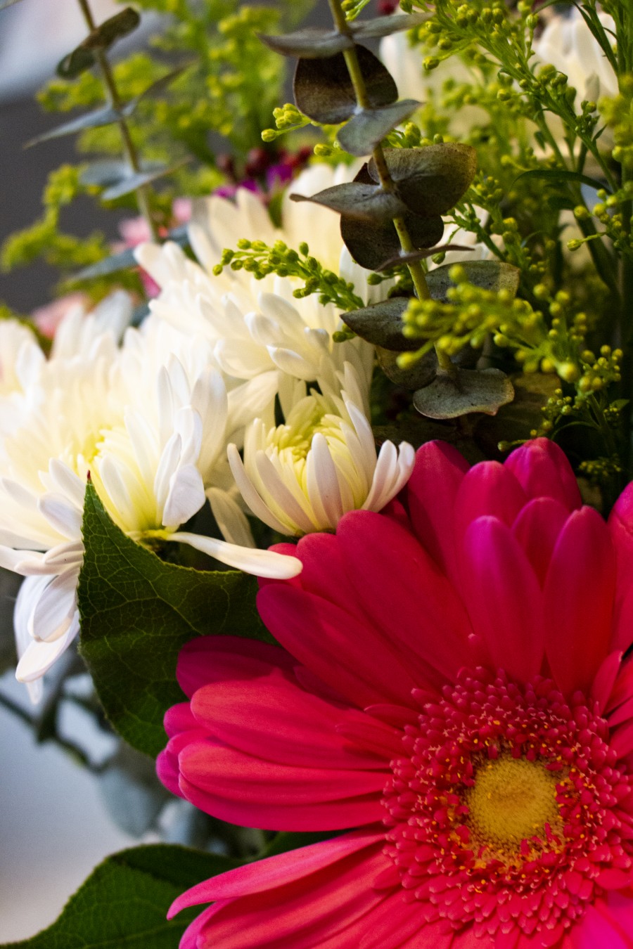 zoomed bouquet petals