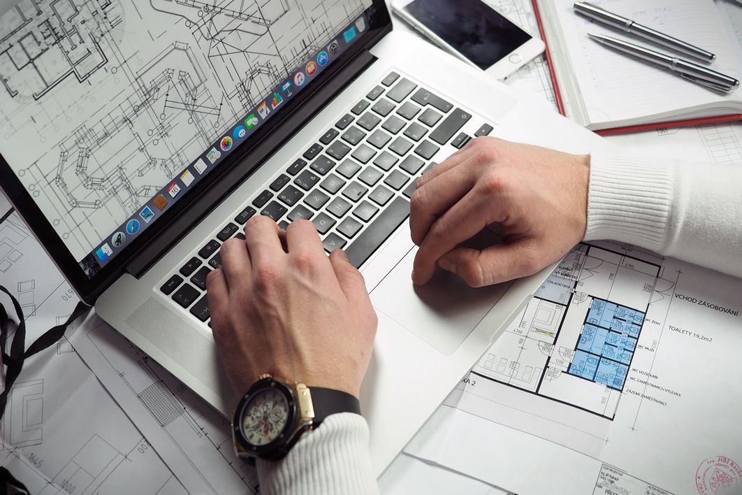 Business Man Laptop Wireframes