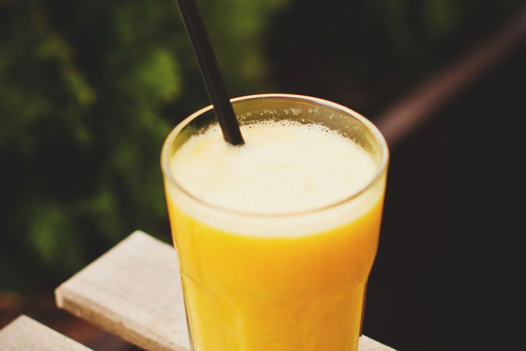 Orange Smoothie Wood Table