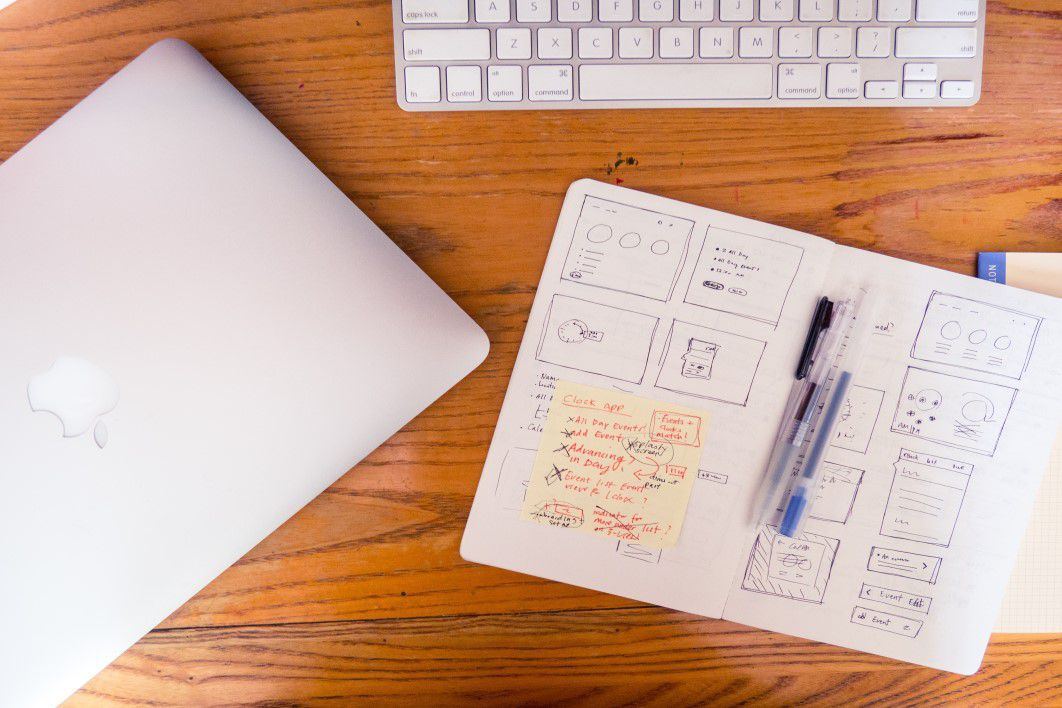 MacBook Wireframe Notebook Sketch