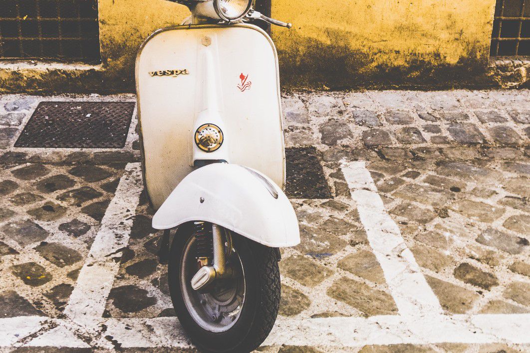 Retro White Vespa