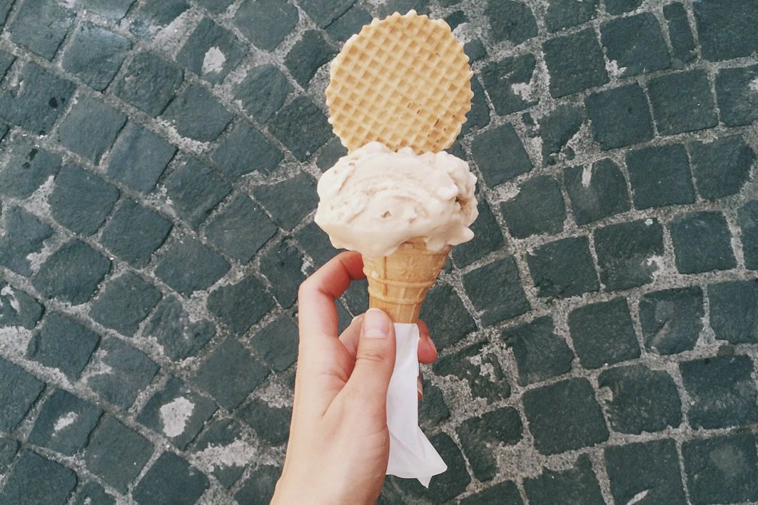 Woman Eating Ice Cream