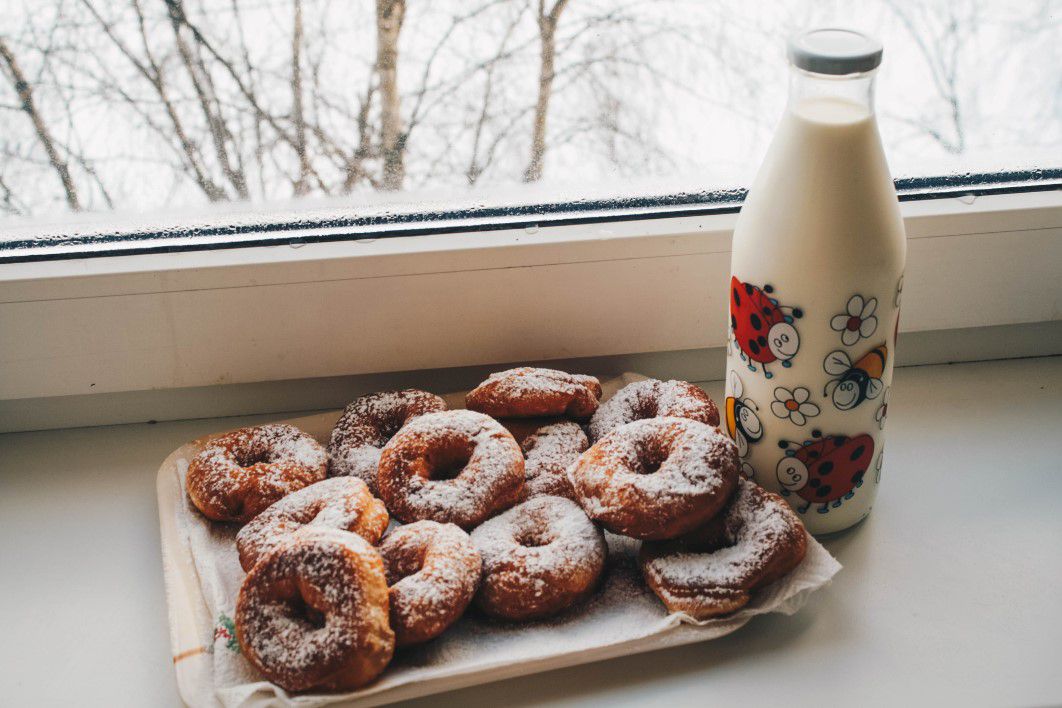 Fresh Donuts Milk Bottle