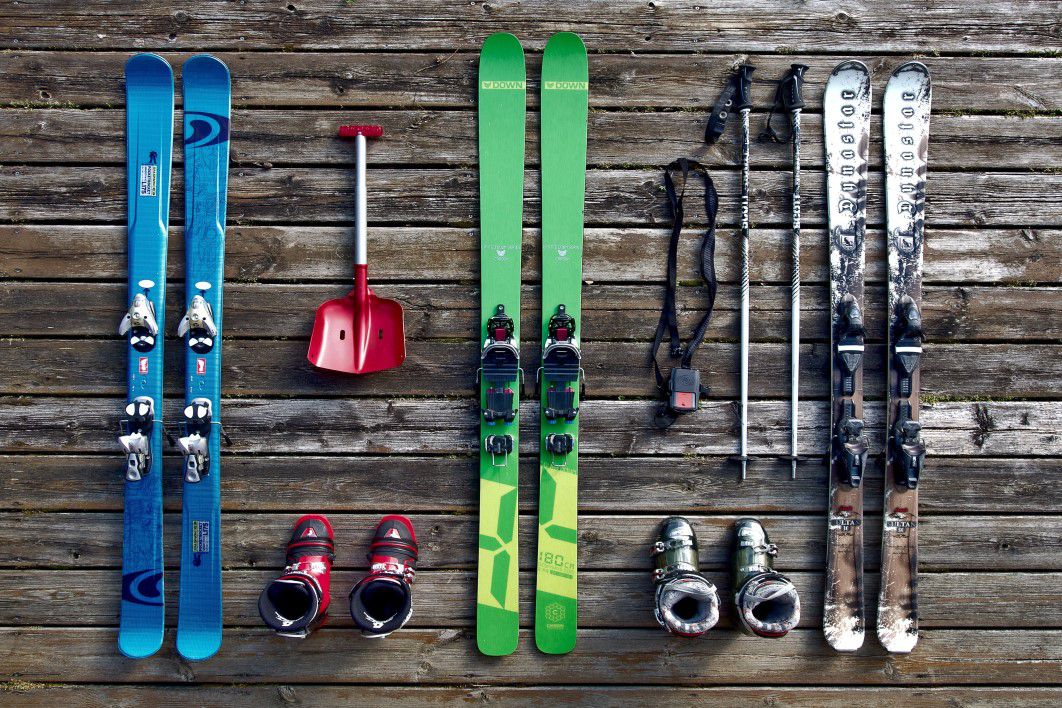 Ski Boots Wood Board