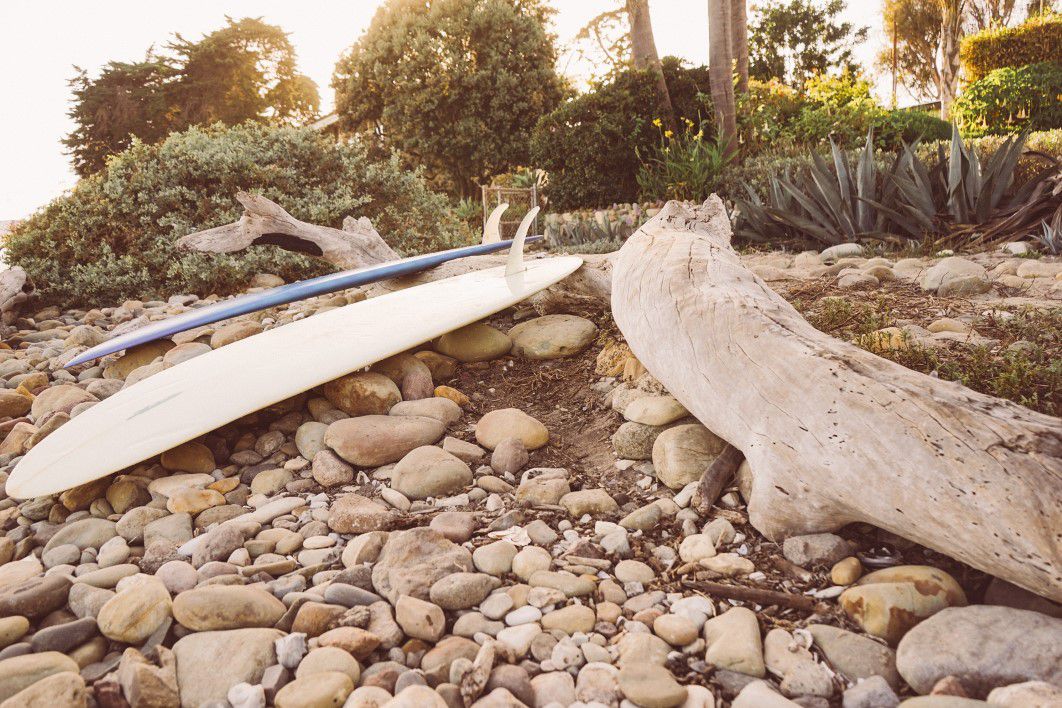 Surfboard Beach Rocks