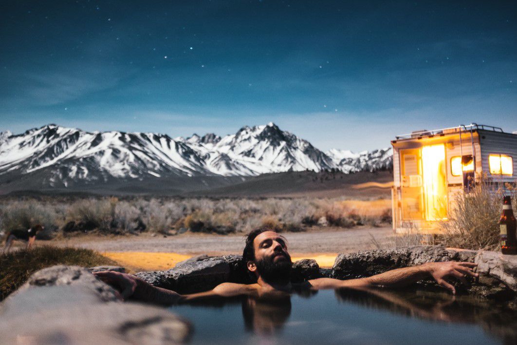 Man Hot Tub Outdoors