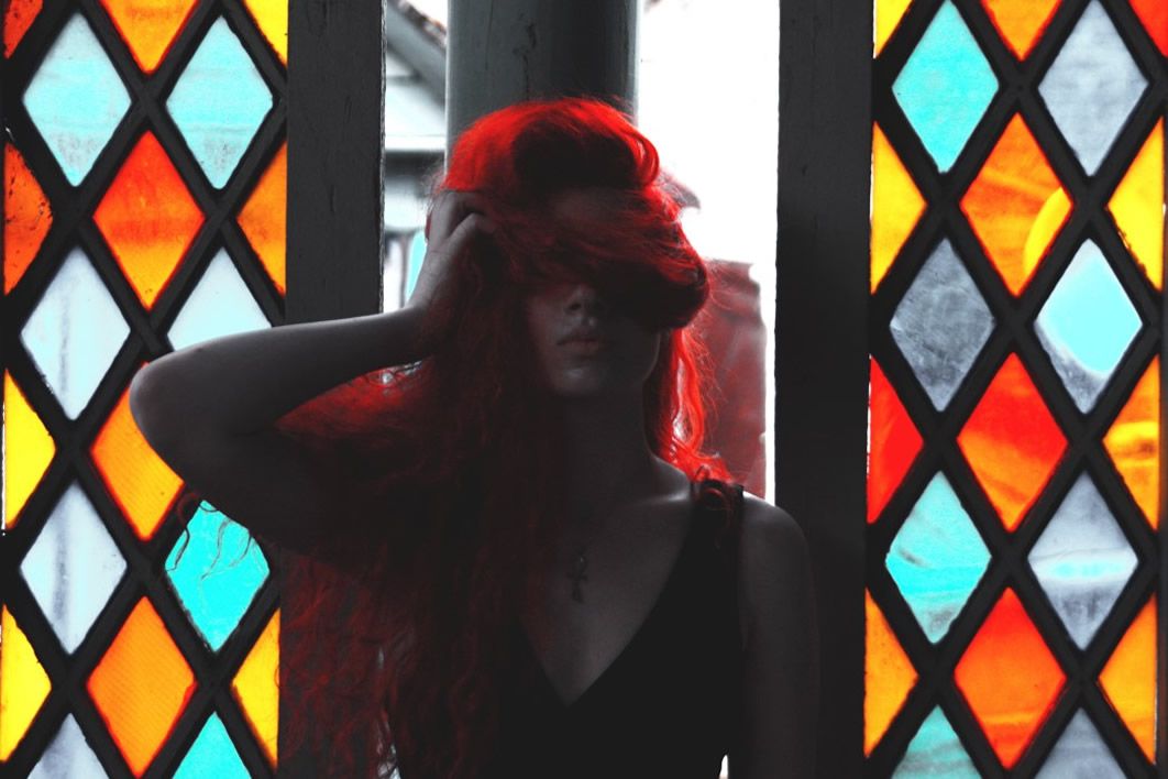 Woman Red Hair Pose