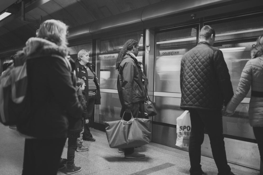 People Waiting at Train Station