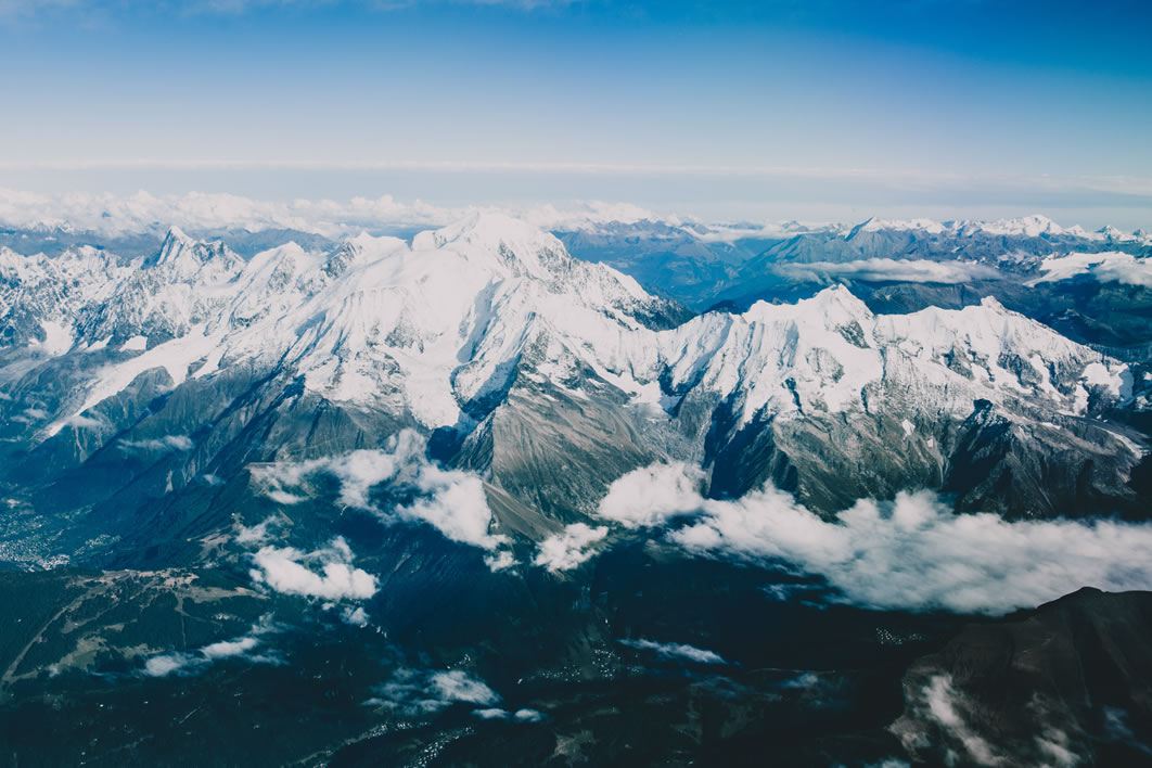 Mountain Aerial Snow