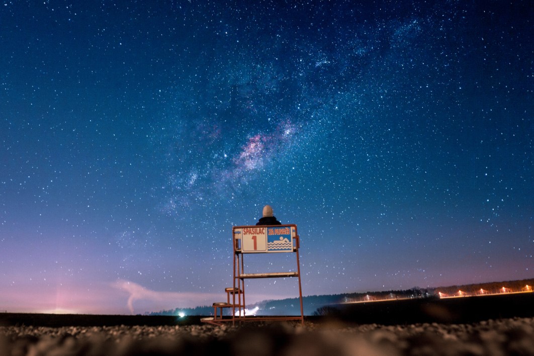Vintage Sign Night Sky