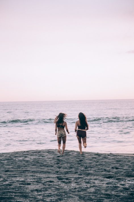 Woman Beach Playing