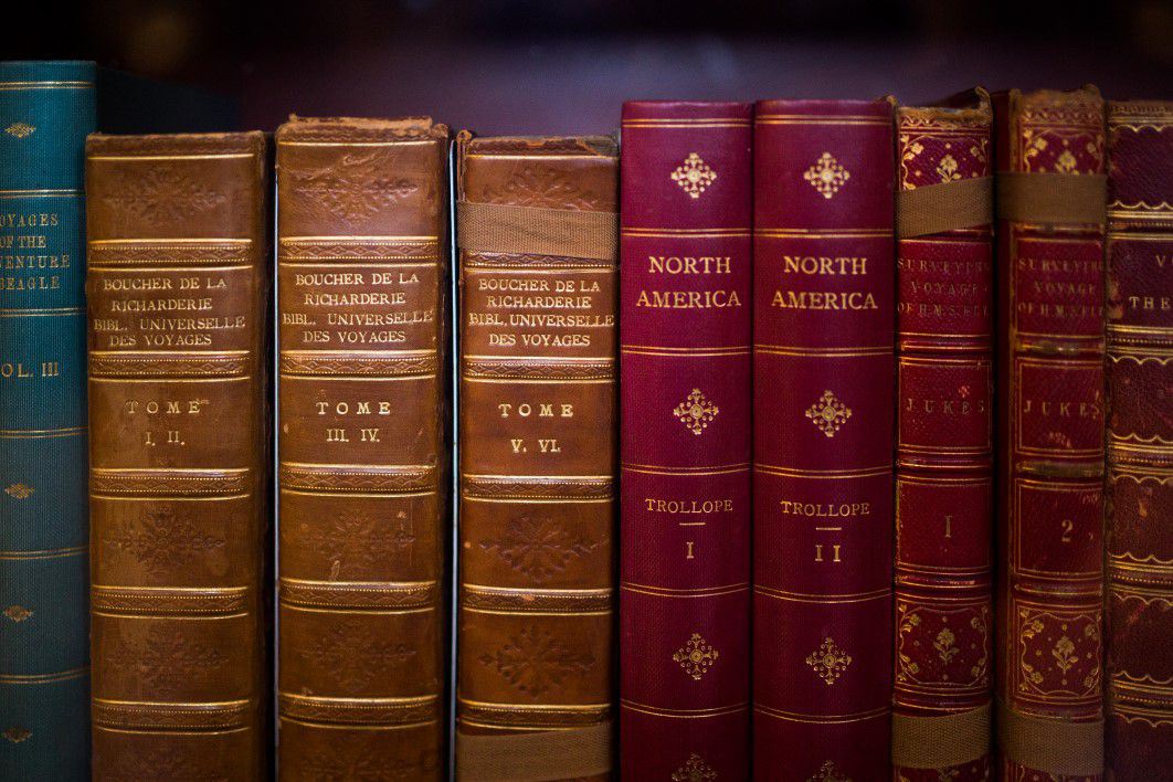 Antique Books on Shelf